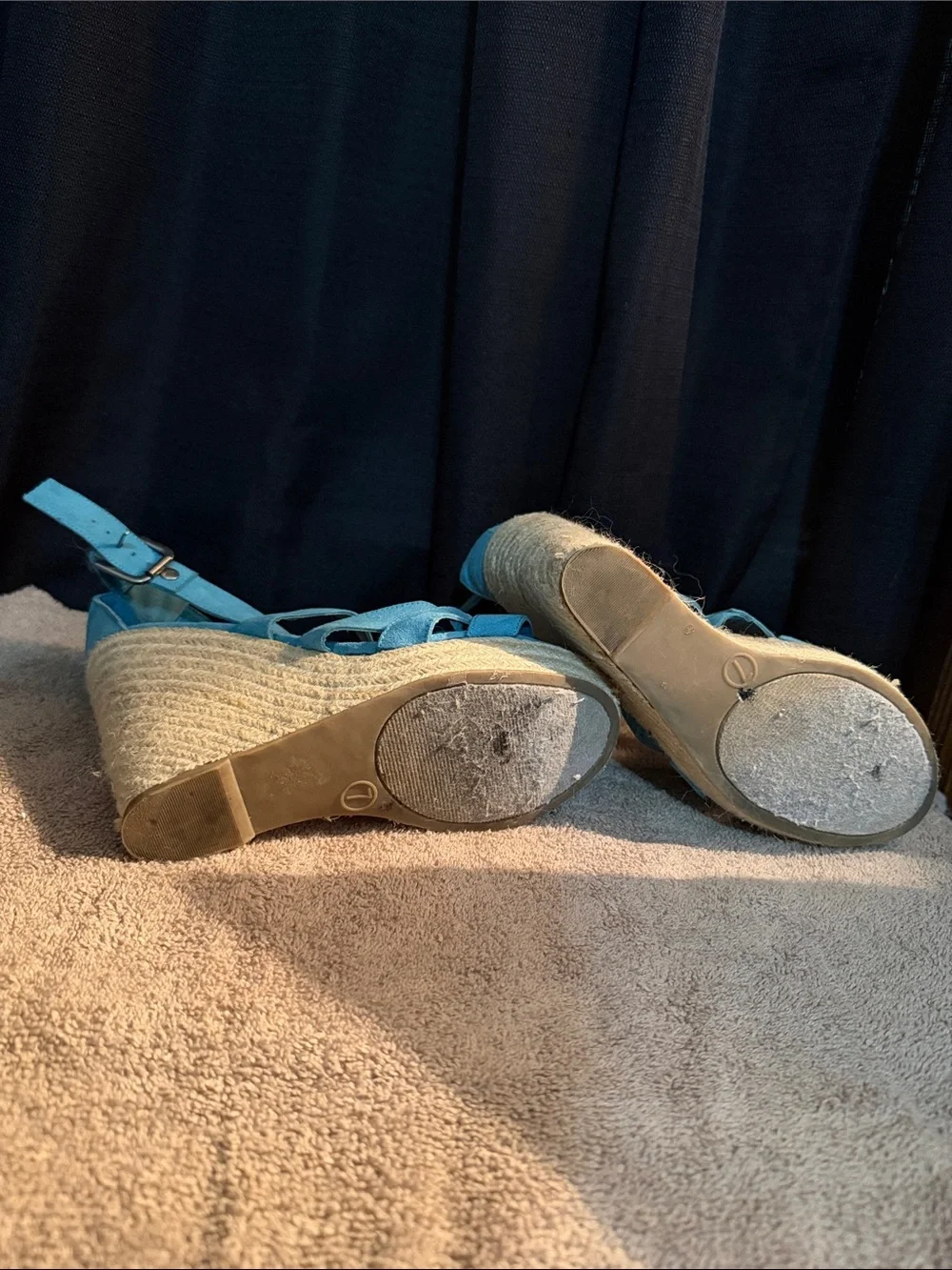 Mossimo Supply Co. Bright Turquoise Crisscross Espadrille Wedges